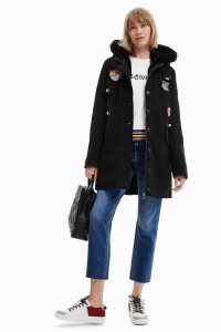 Desigual Detachable faux-fur gilet parka Ceket Kadın | 371068-FAZ