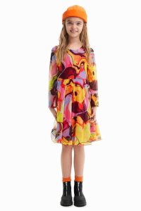 Desigual Dijital print tulle Elbise Kiz Çocuk | 765380-NJC