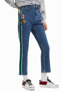 Desigual Düz cropped strip Kot Pantolon Kadın | 628719-CZN