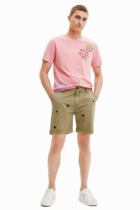 Desigual Embroidered Bermuda shorts Pantolon Erkek | 839610-QYO