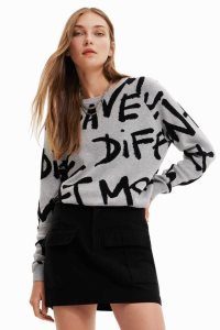 Desigual Messages pullover Kazak Kadın | 074618-CQE