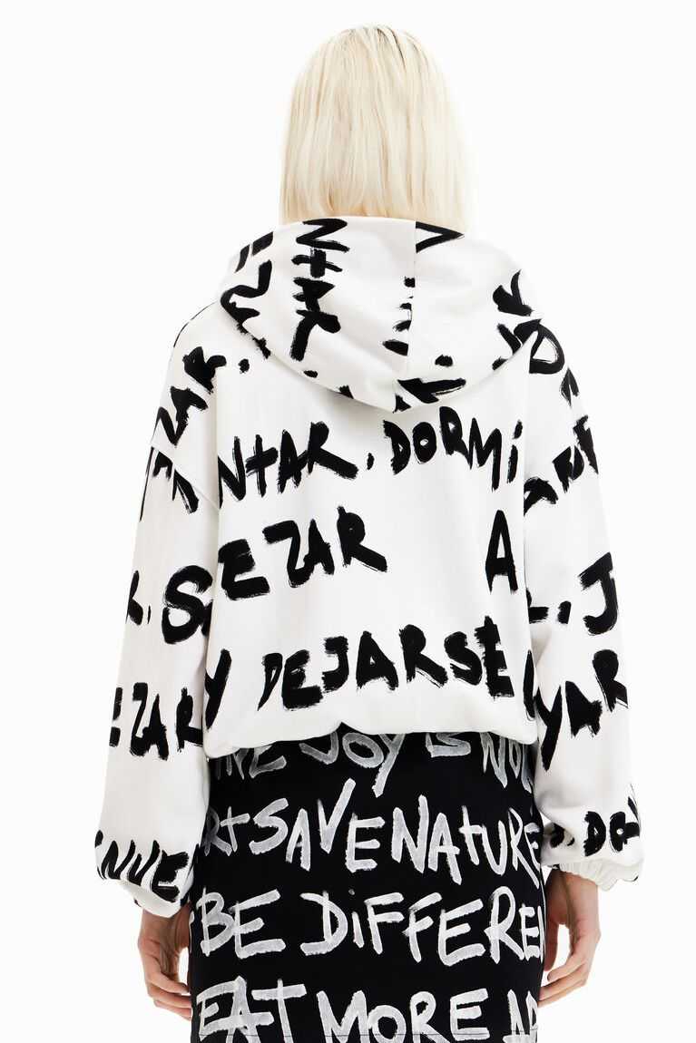 Desigual All-over Manifesto text oversize hoodie Tişörtü Kadın | 819063-ZYS