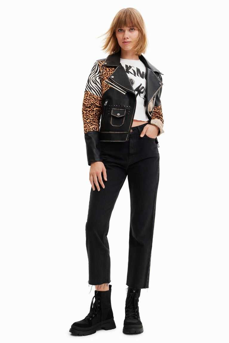 Desigual Animal print biker Ceket Kadın | 067258-JGT