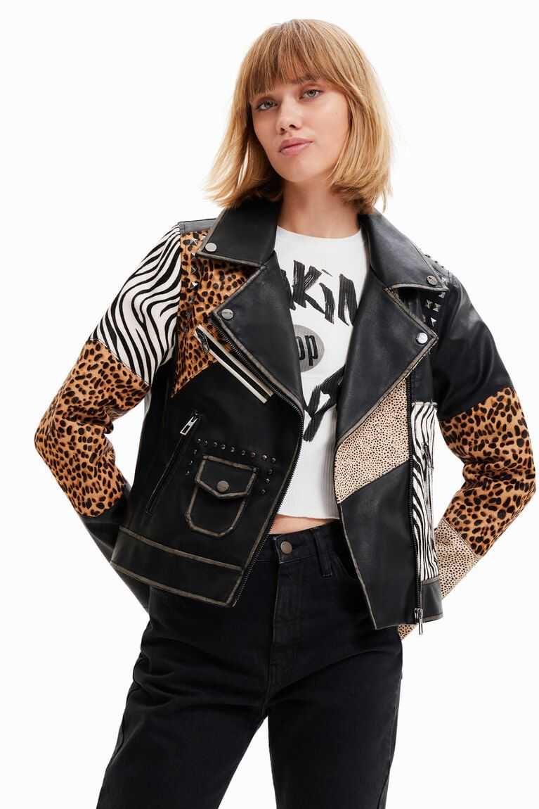 Desigual Animal print biker Ceket Kadın | 067258-JGT