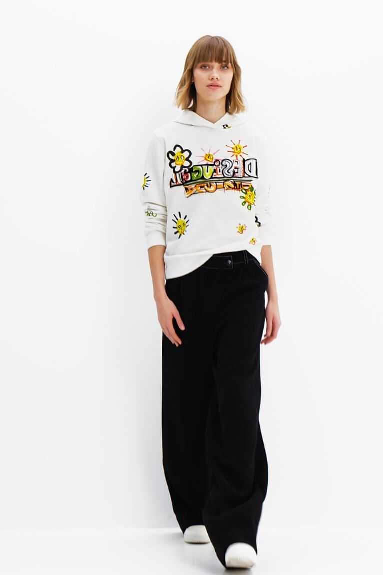 Desigual Arty flocked sweatshirt Kazak Kadın | 129407-IGR