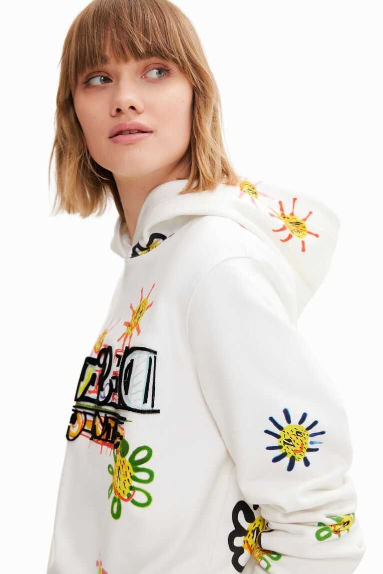 Desigual Arty flocked sweatshirt Kazak Kadın | 129407-IGR