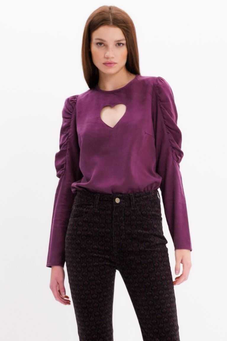 Desigual Balloon-sleeve blouse with heart Üstler Kadın | 475928-VOY