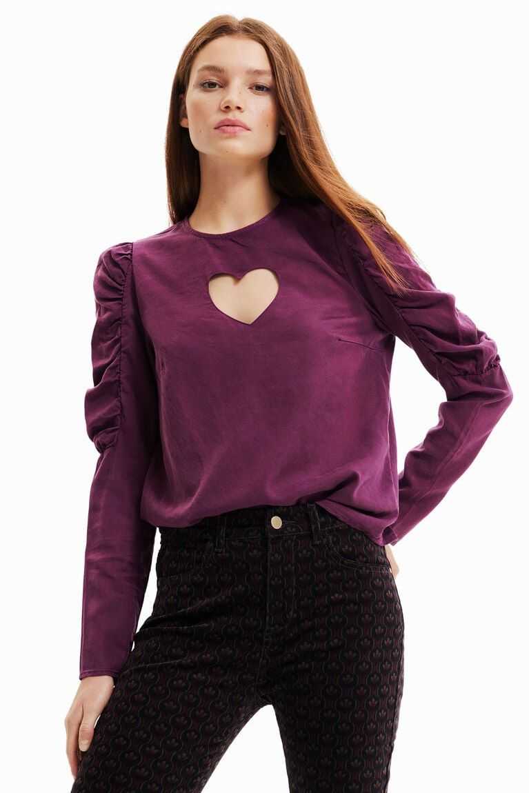 Desigual Balloon-sleeve blouse with heart Üstler Kadın | 475928-VOY