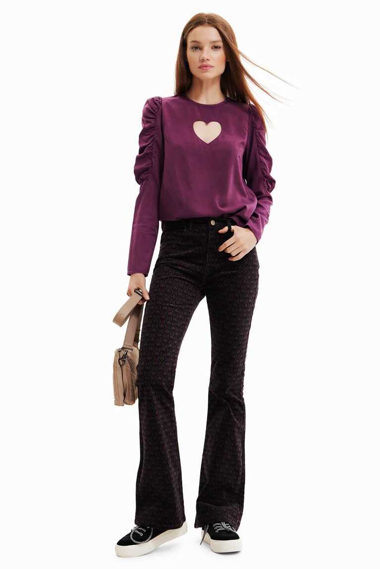 Desigual Balloon-sleeve blouse with heart Üstler Kadın | 475928-VOY