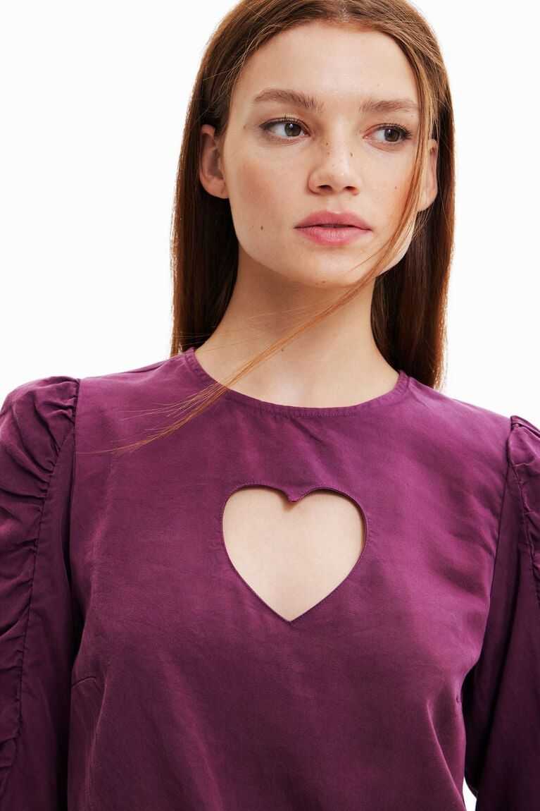 Desigual Balloon-sleeve blouse with heart Üstler Kadın | 475928-VOY