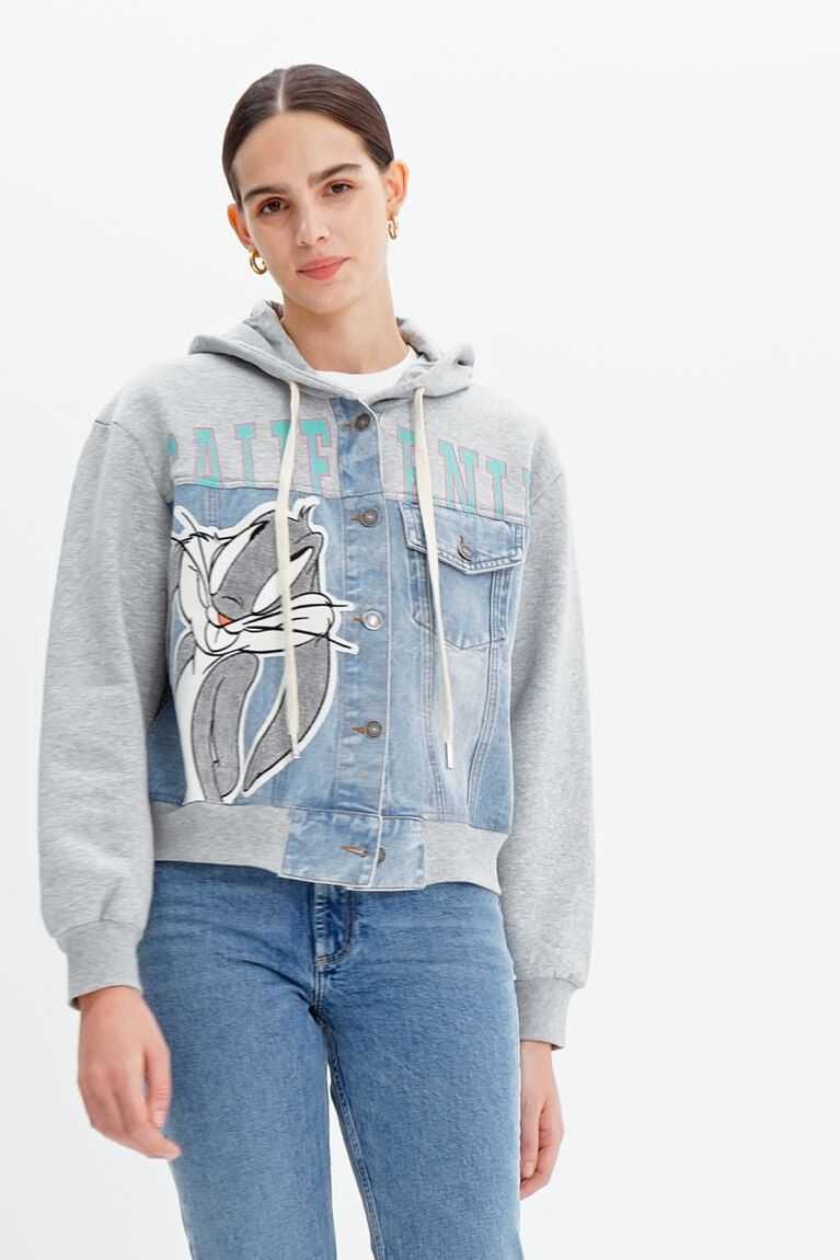 Desigual Bugs Bunny trucker sweatshirt Kazak Kadın | 527483-GTV