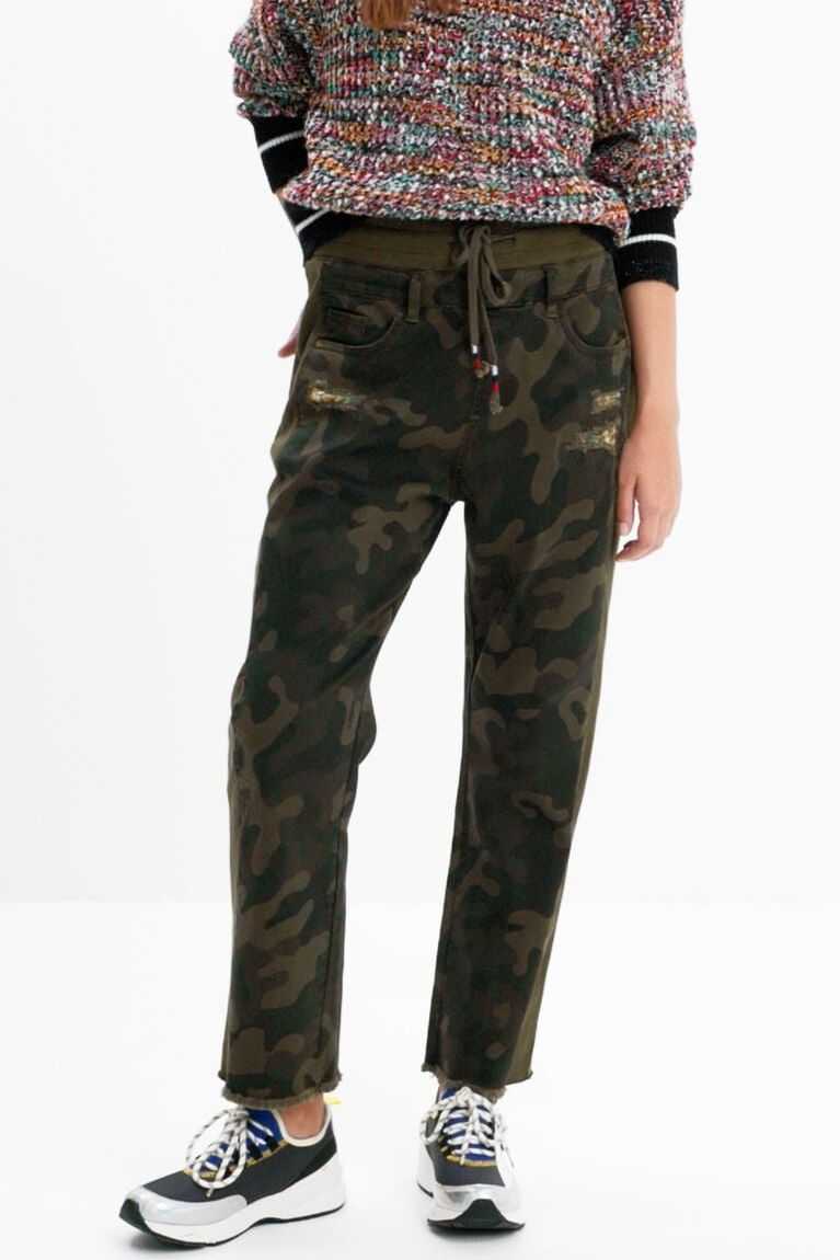 Desigual Camouflage jogger trousers Tayt Kadın | 710562-OBR