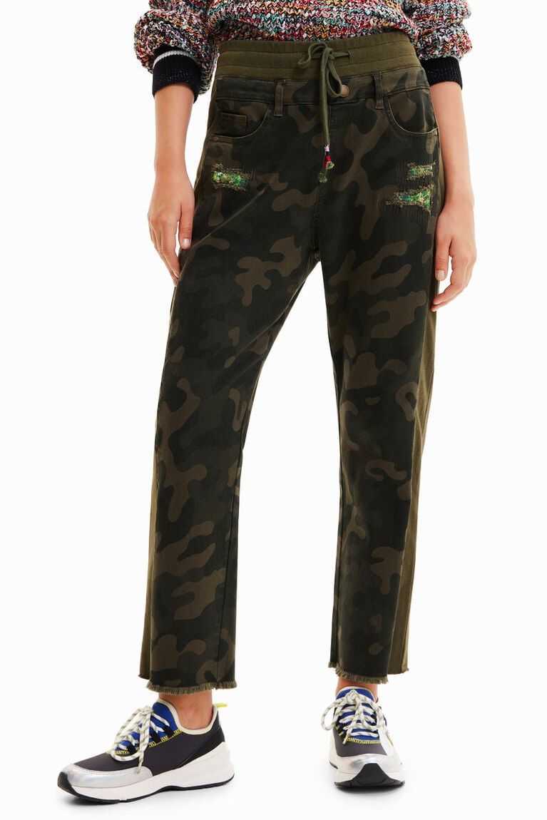 Desigual Camouflage jogger trousers Tayt Kadın | 710562-OBR