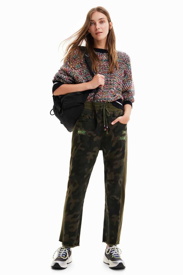 Desigual Camouflage jogger trousers Tayt Kadın | 710562-OBR