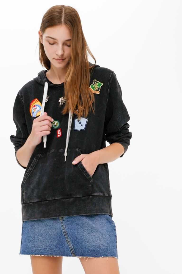 Desigual College patch hoodie Tişörtü Kadın | 258103-TWU