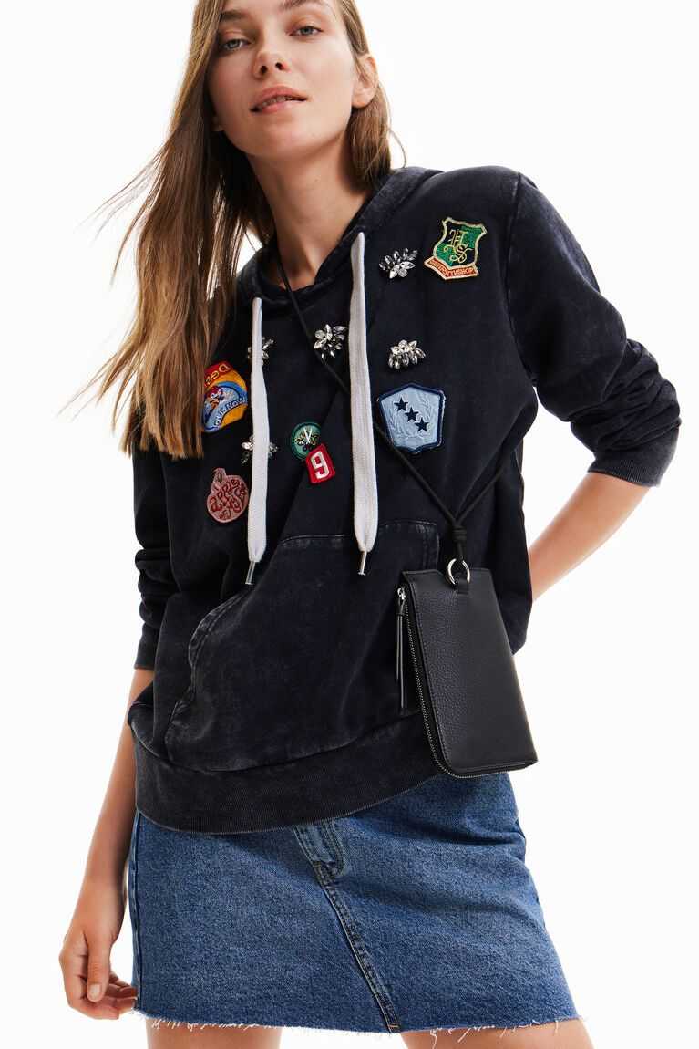 Desigual College patch hoodie Tişörtü Kadın | 258103-TWU