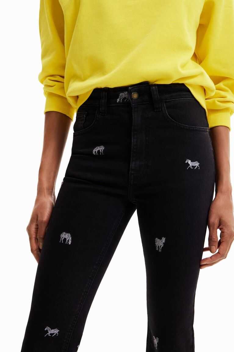 Desigual Cropped flared Kot Pantolon Kadın | 170452-JZT