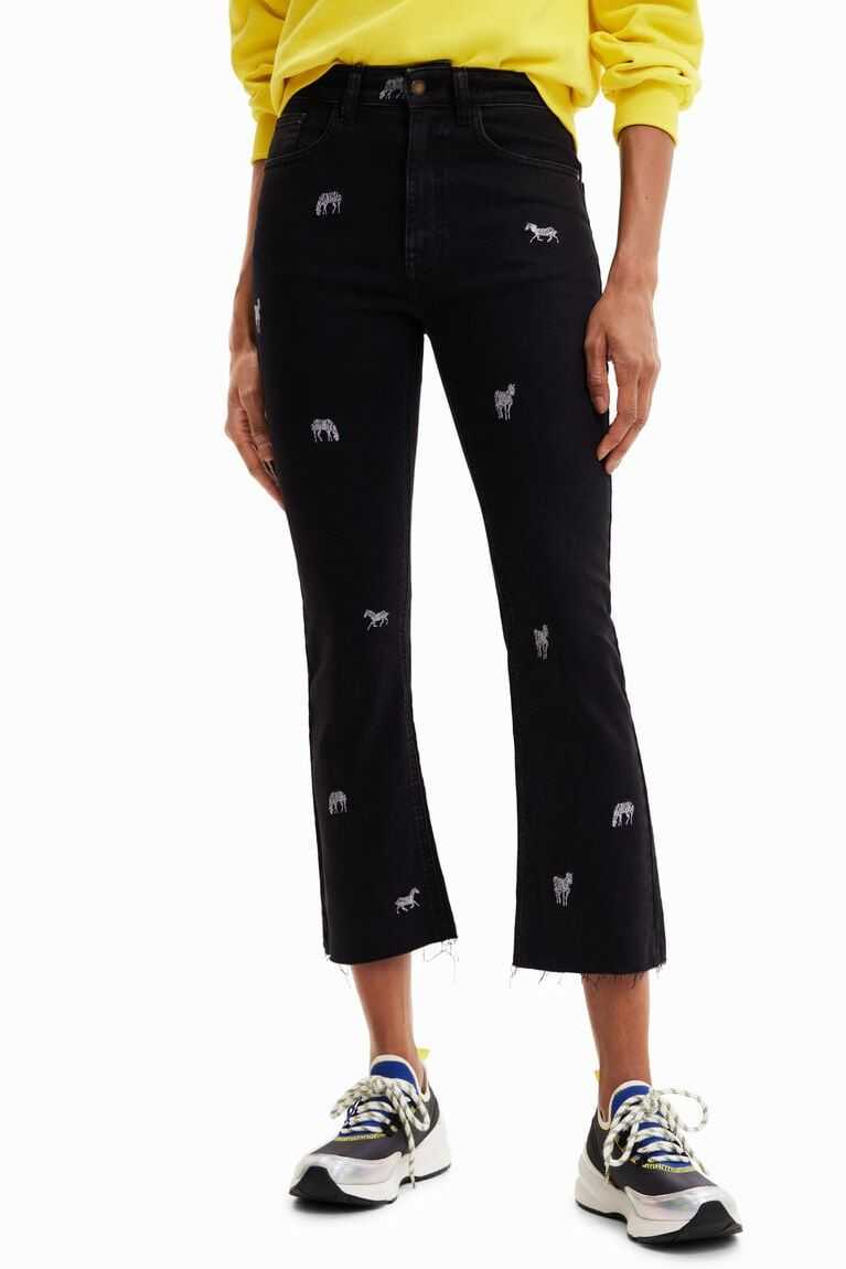 Desigual Cropped flared Kot Pantolon Kadın | 170452-JZT