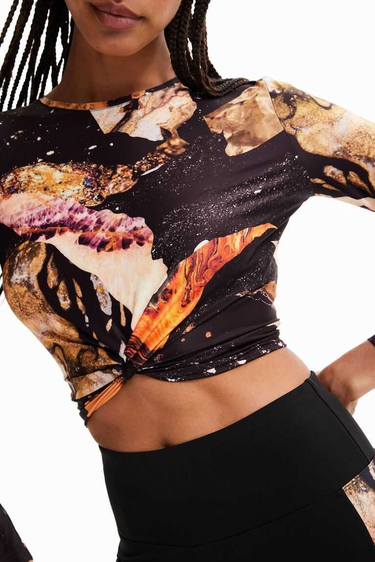 Desigual Cropped mineral Tişört Kadın | 680953-JKE