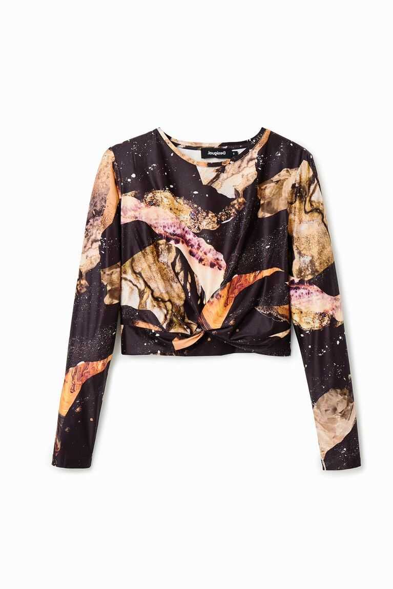 Desigual Cropped mineral Tişört Kadın | 680953-JKE