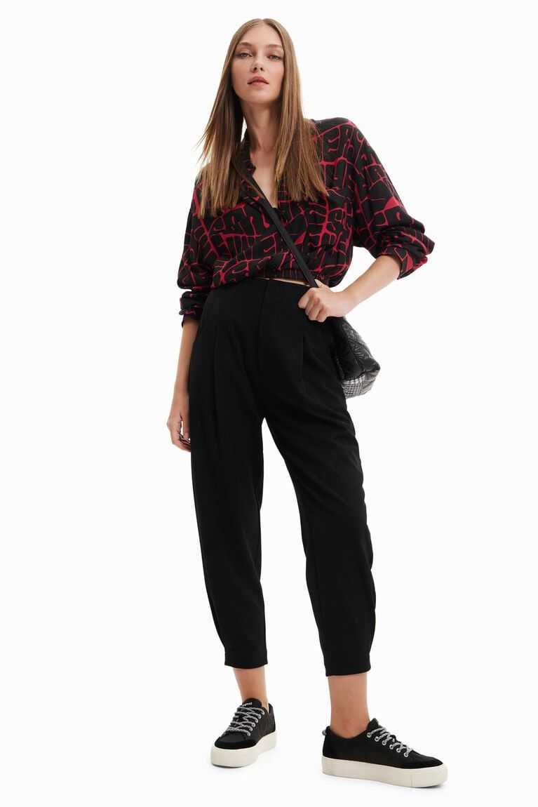 Desigual Cropped slouchy trousers Tayt Kadın | 320968-LNJ