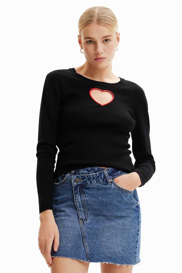 Desigual Cut-out heart pullover Kazak Kadın | 698302-MQC