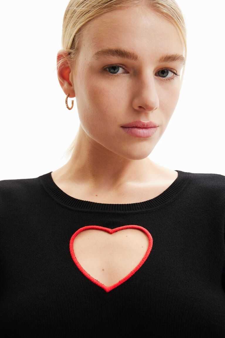 Desigual Cut-out heart pullover Kazak Kadın | 698302-MQC