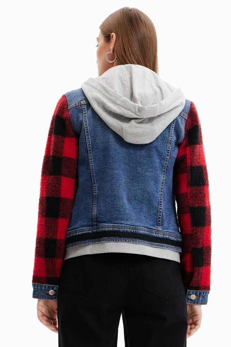 Desigual Denim with plaid sleeves Ceket Kadın | 384567-ZUF