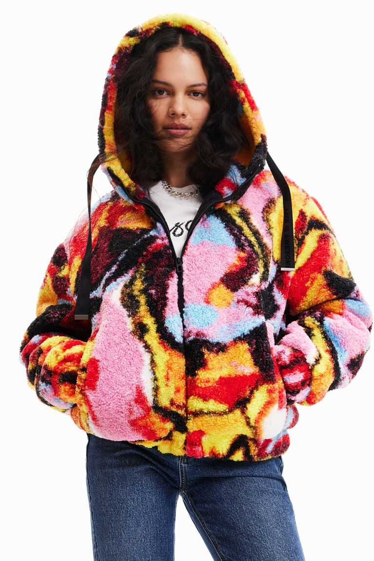 Desigual Dijital print fleece Ceket Kadın | 945316-JKH