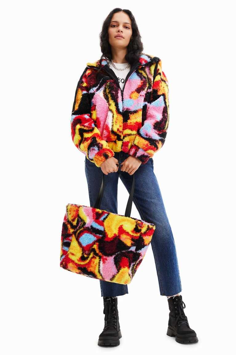 Desigual Dijital print fleece Ceket Kadın | 945316-JKH