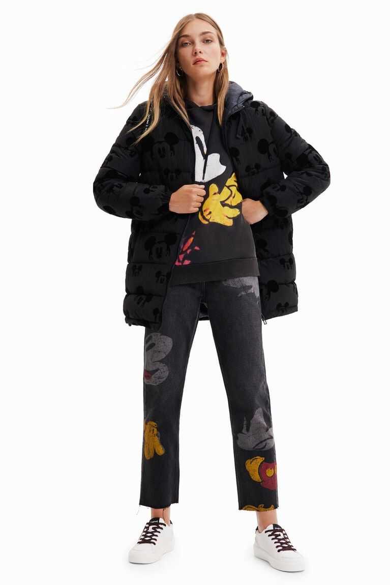 Desigual Disney's Mickey Mouse padded coat Puffer Ceket Kadın | 716582-OHA