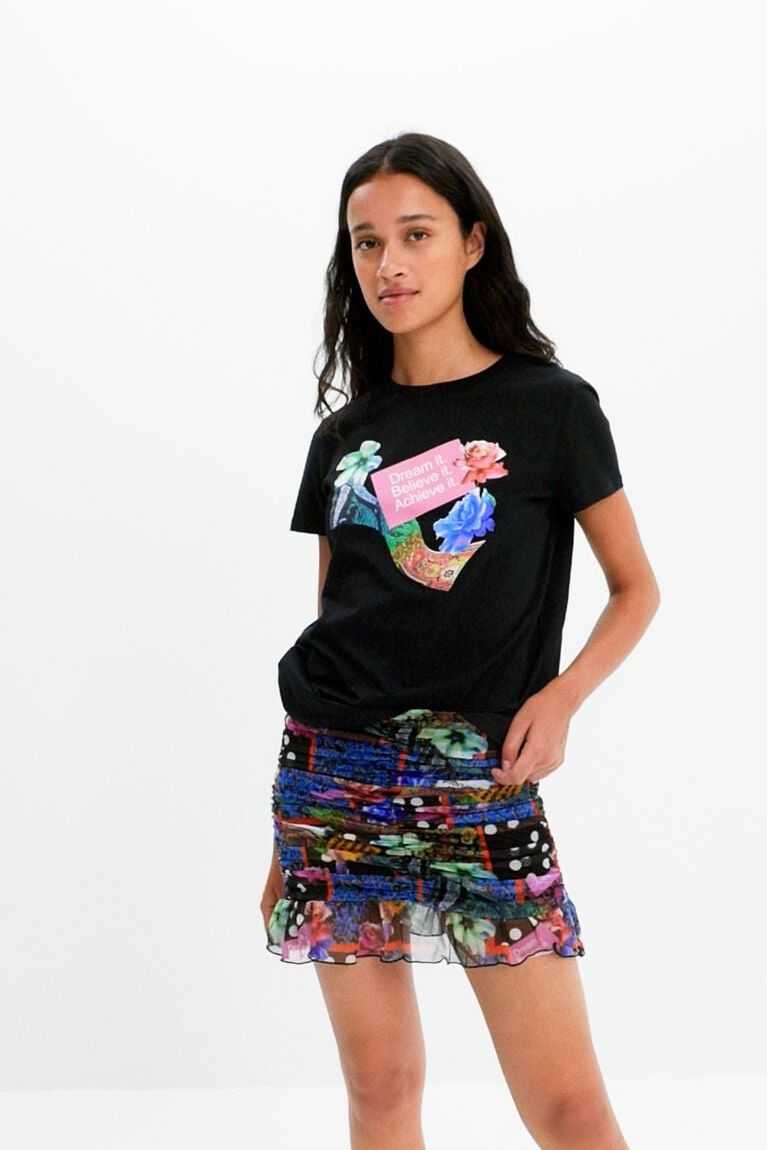 Desigual Draped digital patchwork mini Etek Kadın | 329401-QFR