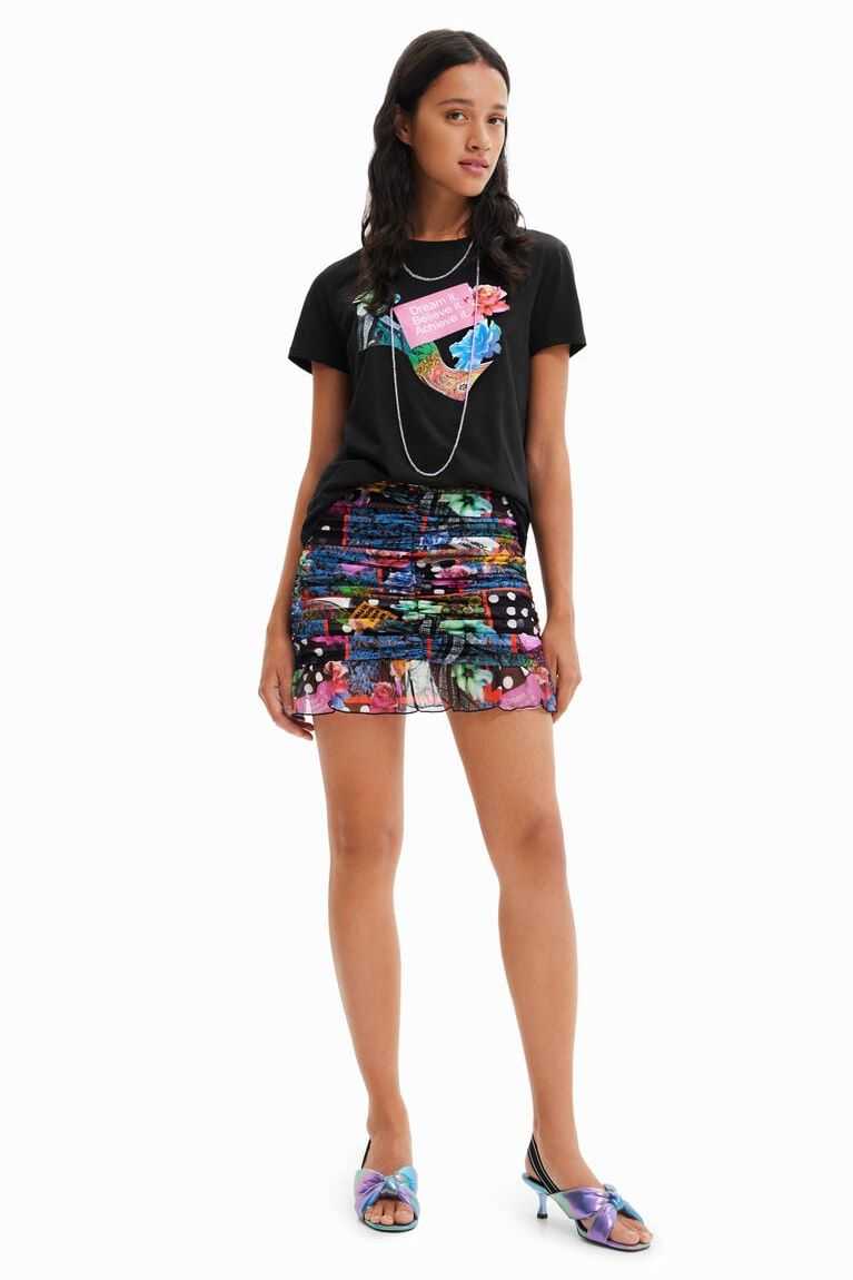 Desigual Draped digital patchwork mini Etek Kadın | 329401-QFR