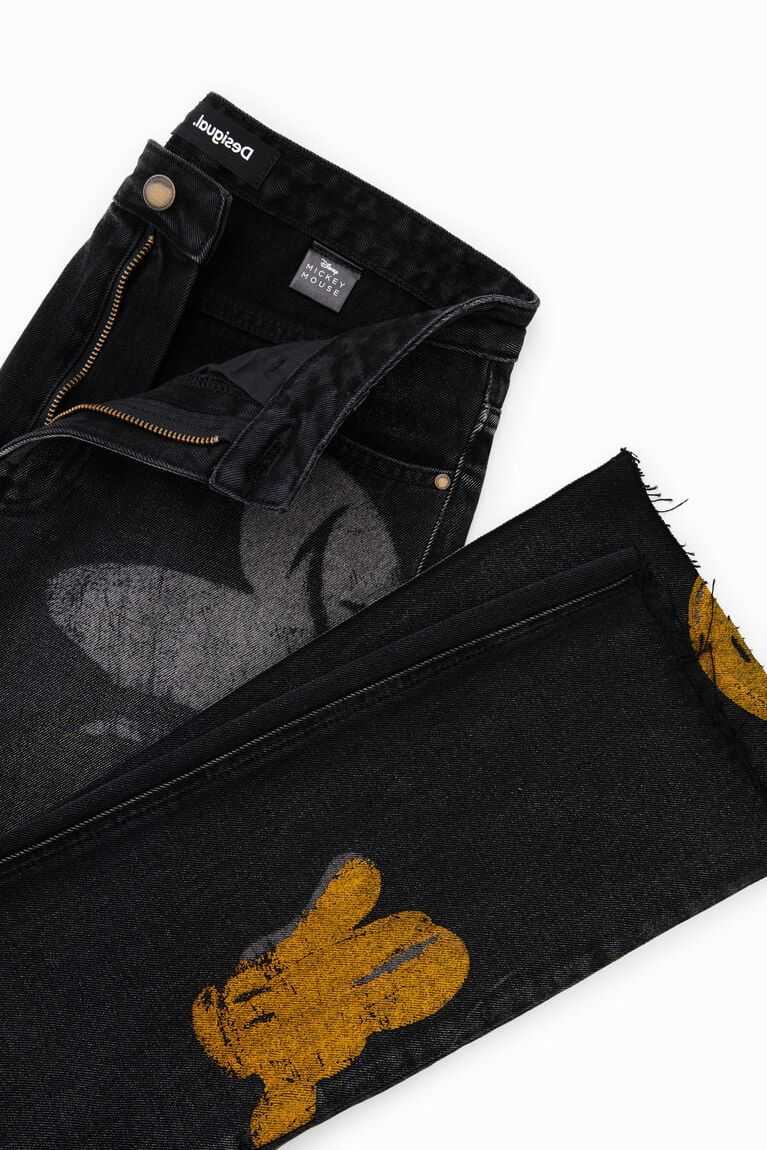 Desigual Düz cropped Disney's Mickey Mouse Kot Pantolon Kadın | 764028-ABD