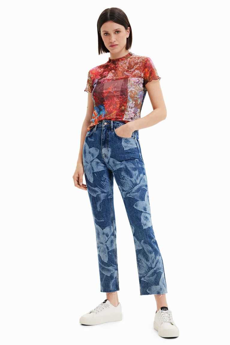 Desigual Düz cropped Kot Pantolon Kadın | 978046-DFK