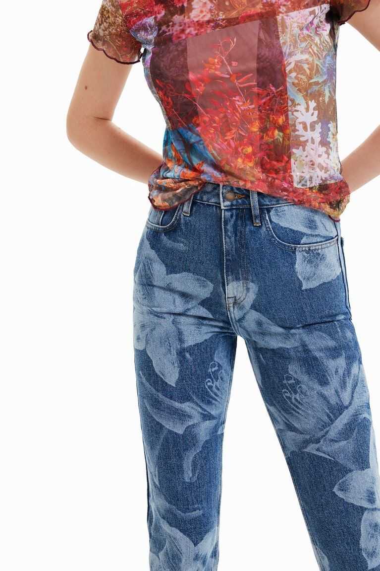 Desigual Düz cropped Kot Pantolon Kadın | 978046-DFK