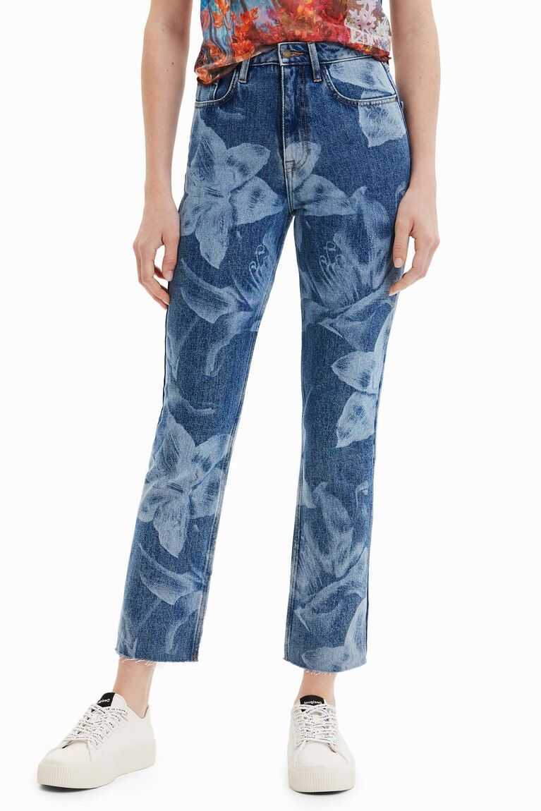 Desigual Düz cropped Kot Pantolon Kadın | 978046-DFK