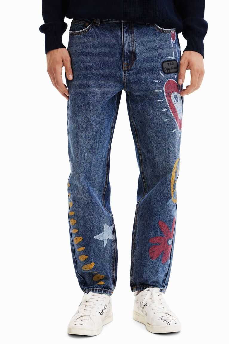 Desigual Düz heart jeans Pantolon Erkek | 642715-GRE