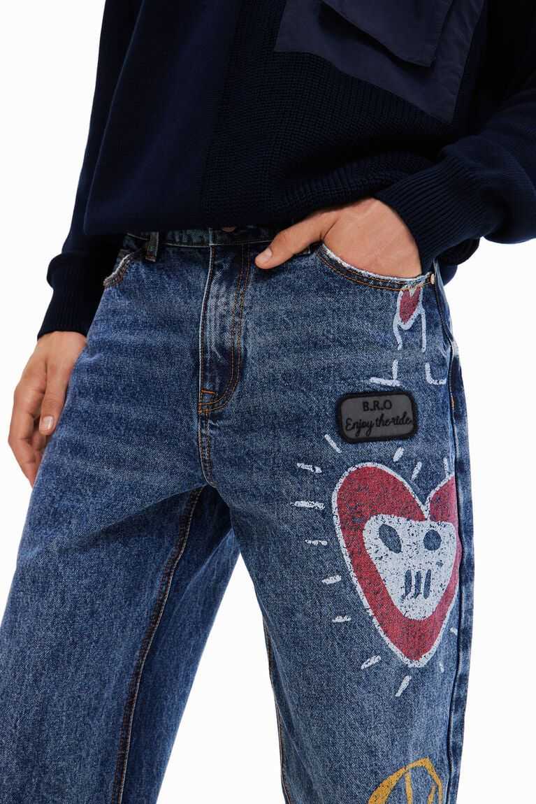 Desigual Düz heart jeans Pantolon Erkek | 642715-GRE