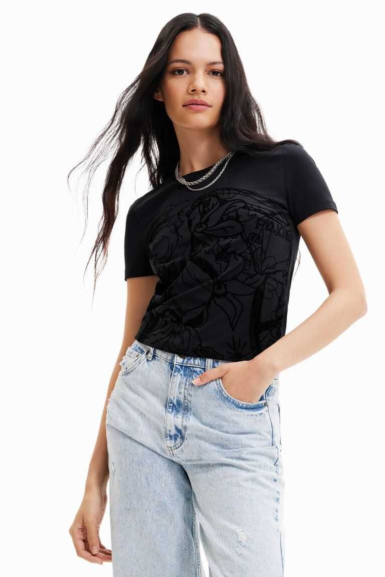 Desigual Embossed illustration Tişört Kadın | 839514-VMR