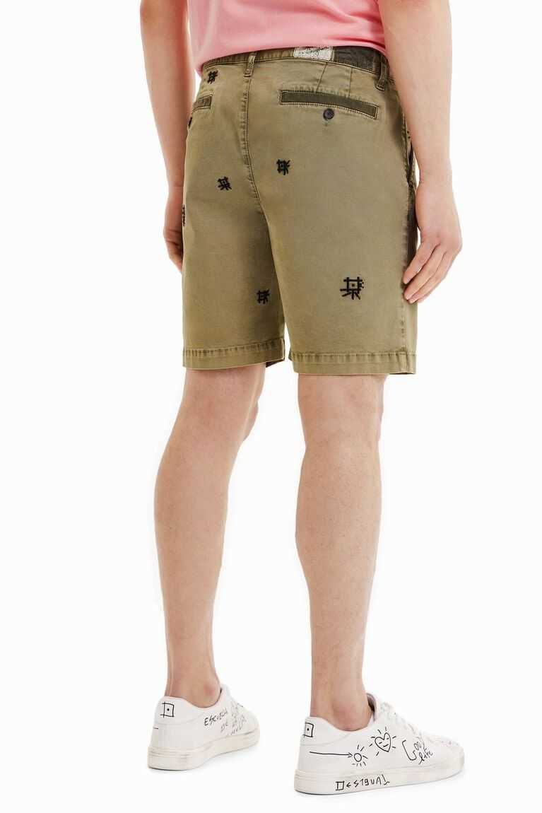 Desigual Embroidered Bermuda shorts Pantolon Erkek | 839610-QYO