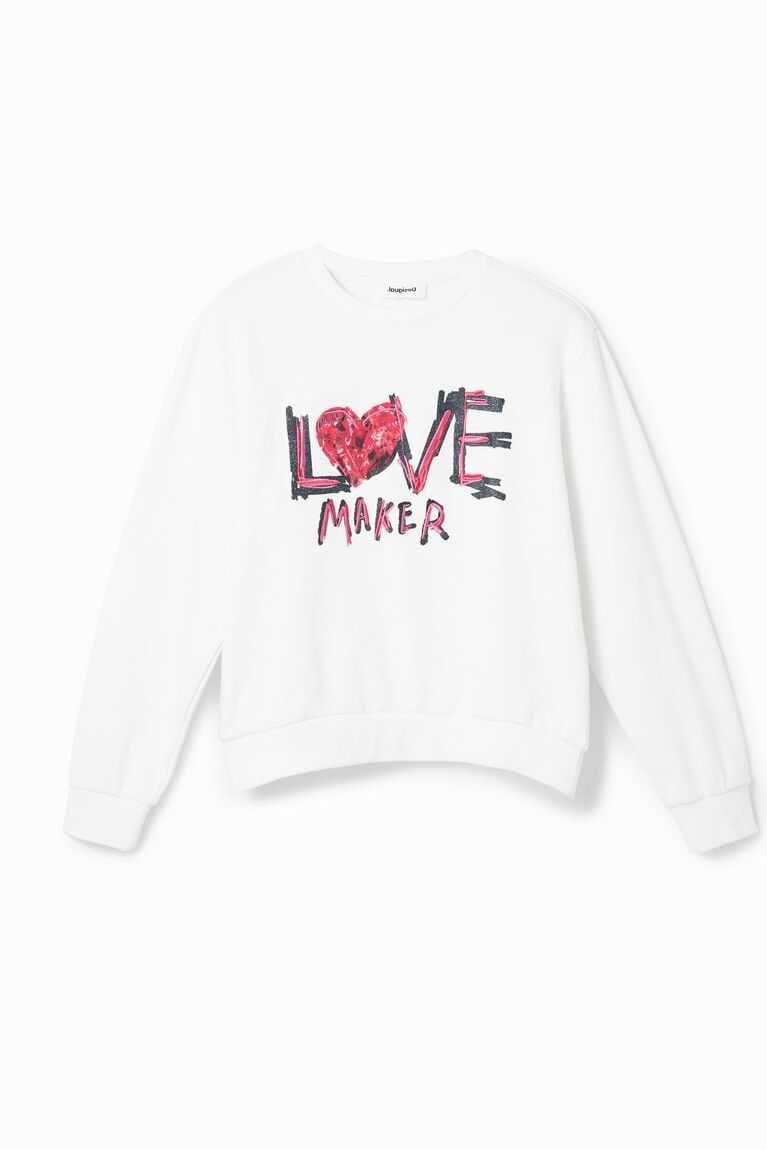 Desigual Embroidered message sweatshirt Kazak Kadın | 279654-UGO