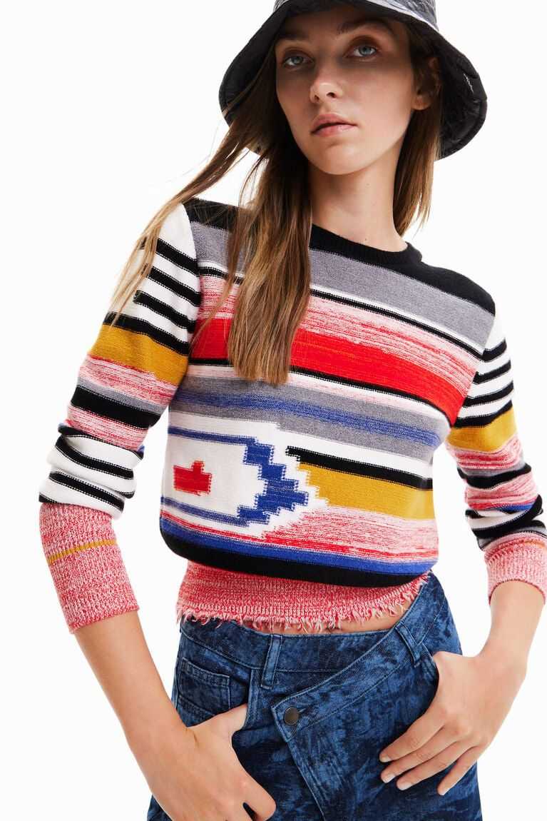 Desigual Ethnic striped jumper Kazak Kadın | 827436-IUK