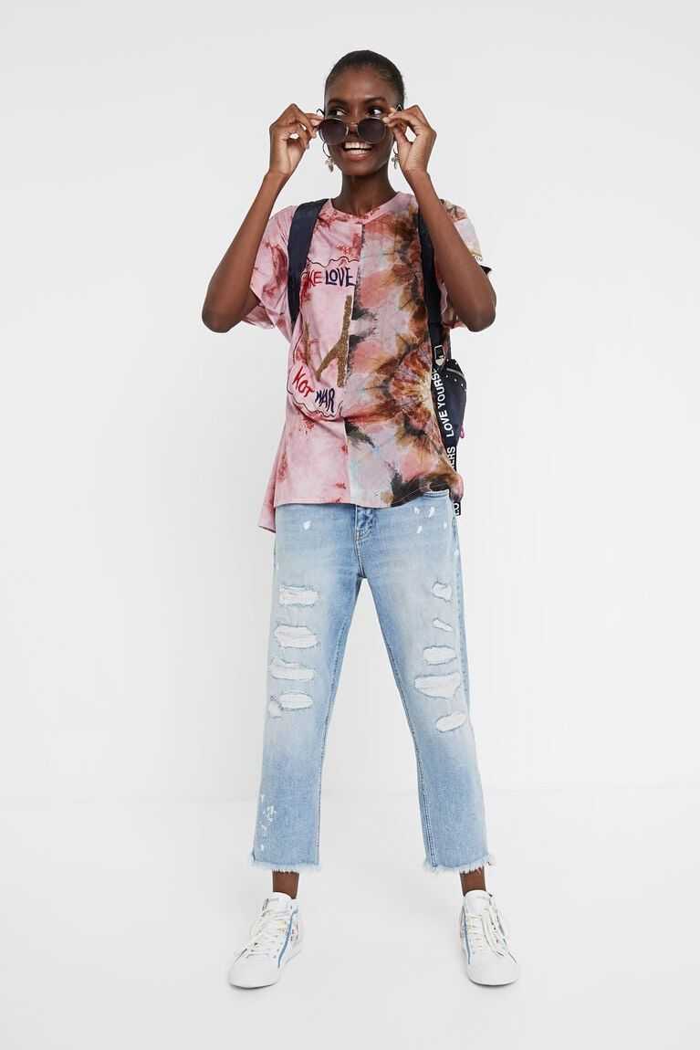 Desigual Faded effect LOVE blouse Üstler Kadın | 712438-SXM