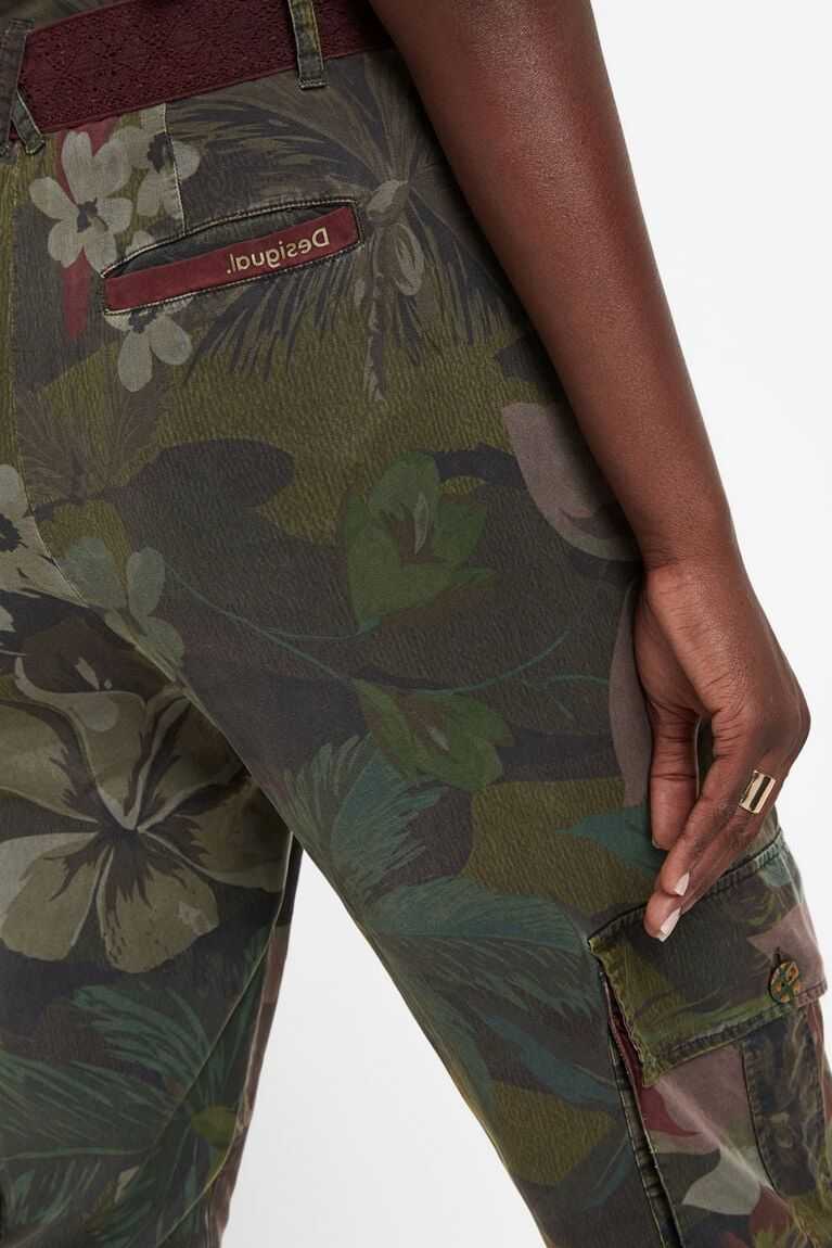 Desigual Floral Tencel cargo trousers Tayt Kadın | 763958-RZP