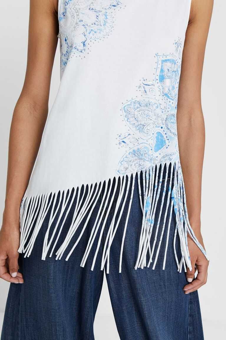 Desigual Floral with fringe Tişört Kadın | 067924-MYX