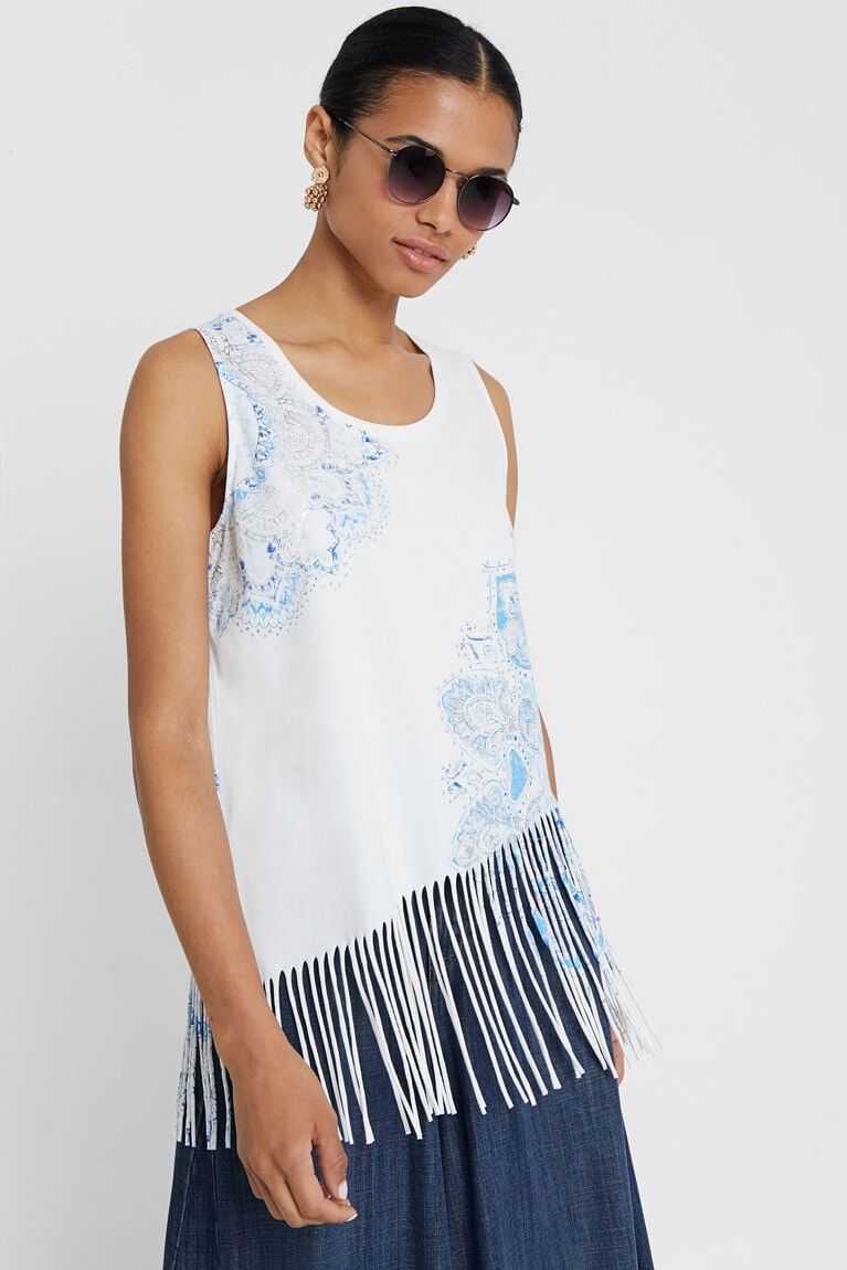 Desigual Floral with fringe Tişört Kadın | 067924-MYX