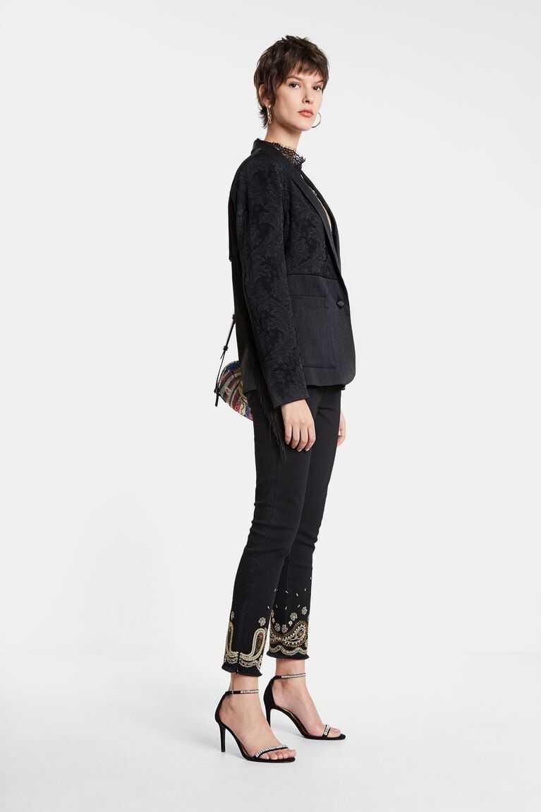 Desigual Fringed jacquard blazer Ceket Kadın | 926075-GCX