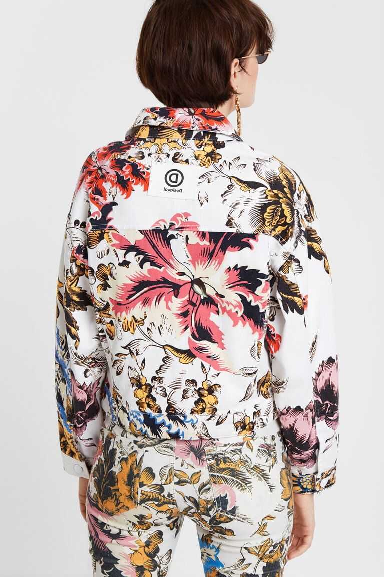 Desigual Jacket with Hawaiian floral print Ceket Kadın | 072915-YOA