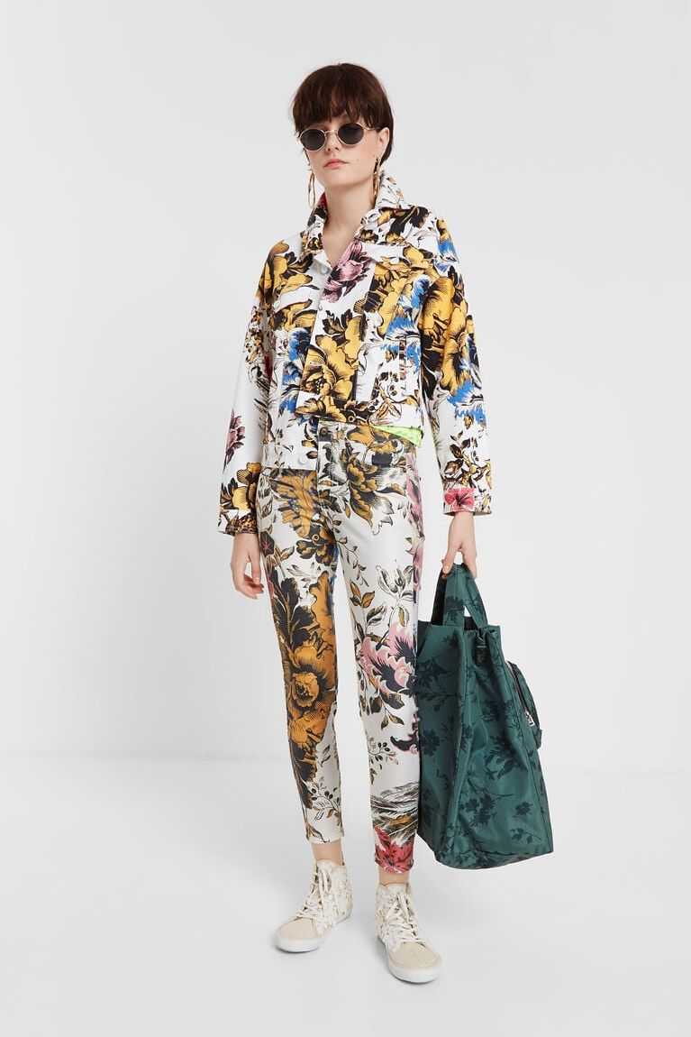 Desigual Jacket with Hawaiian floral print Ceket Kadın | 072915-YOA